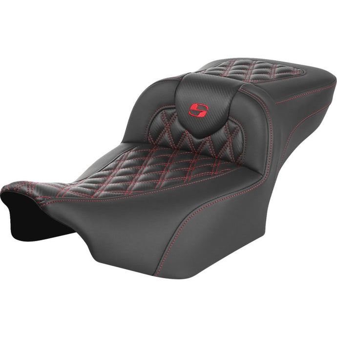 Saddlemen 823-07-20704 Extended Reach Roadsofa CF Seat without Drivers Backrest - Red Stitching