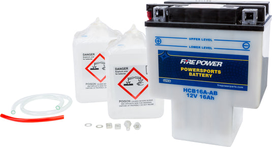 Fire Power HCB16A-AB Conventional 12V Heavy Duty Battery With Acid Pack