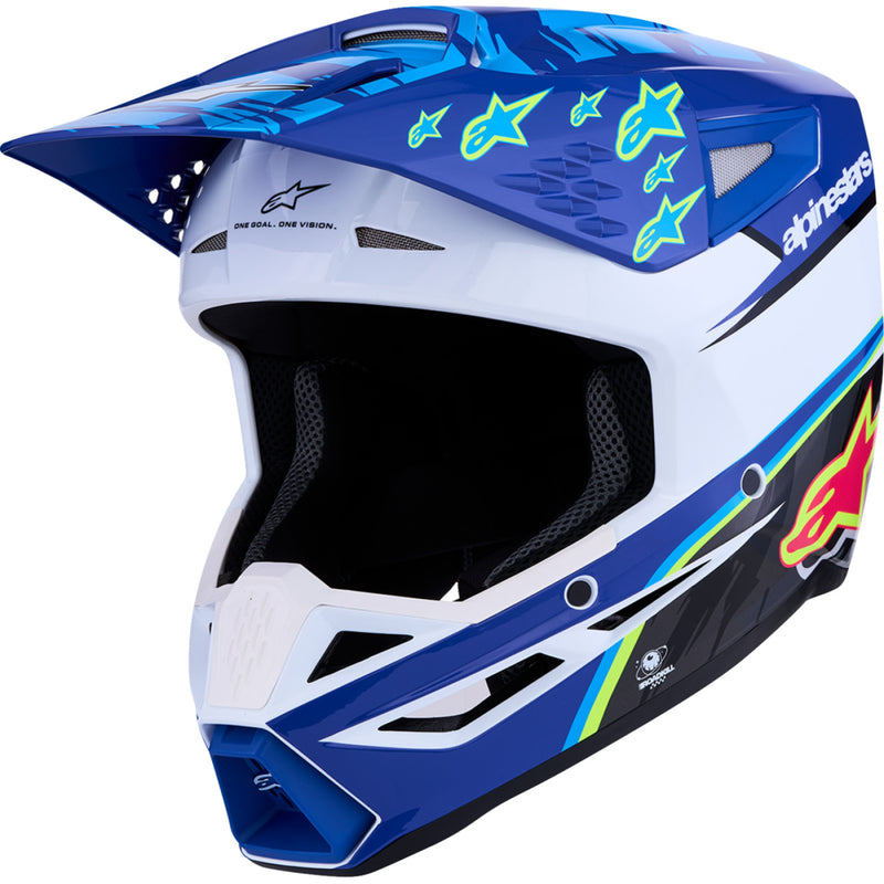 Load image into Gallery viewer, Alpinestars S-M3 Falcon Helmet (Medium, White/Blue/Black)
