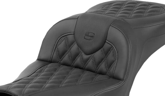 Saddlemen I22-02-182 Roadsofa LS Unheated Seat without Divers Backrest - Black/Lattice Stitched