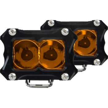 Heretic Studio 50214 2in. 6-Series Sport Light - Black Housing with Amber Lens Pair