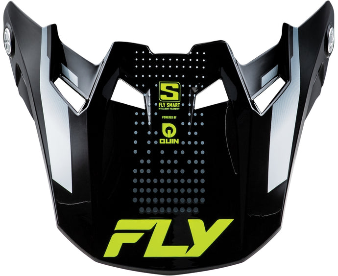 Fly Racing Visor for Formula S Carbon Protocol Helmet - Black Carbon/Gray/Hi-Vis - Md-Lg
