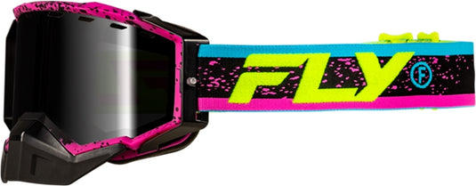 Fly Racing Zone Snow Goggles (One Size Fits Most, Black/Pink / Pink Mirror/Rose Lens)