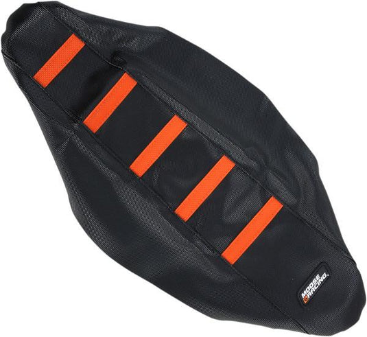 Moose Racing KTM45019-336 Ribbed Seat Cover - Black/Orange Ribbed