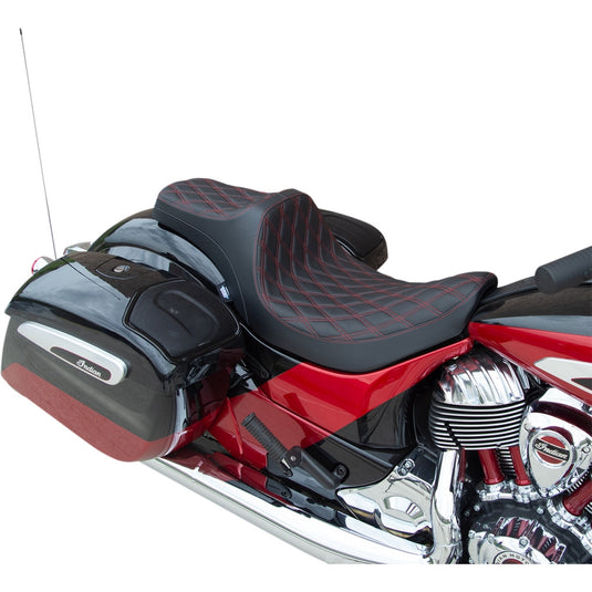Drag Specialties 0810-2264 Predator III Seat - Double Diamond - Red Thread