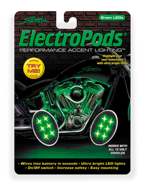 Street Fx 1042519 Electropods Oval Lightpod - Green/Black