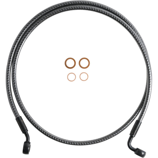 Magnum 76148SW Karbonfibr E-Z Align Single Disc Front Brake Line - 35deg. Top Angle - 48in