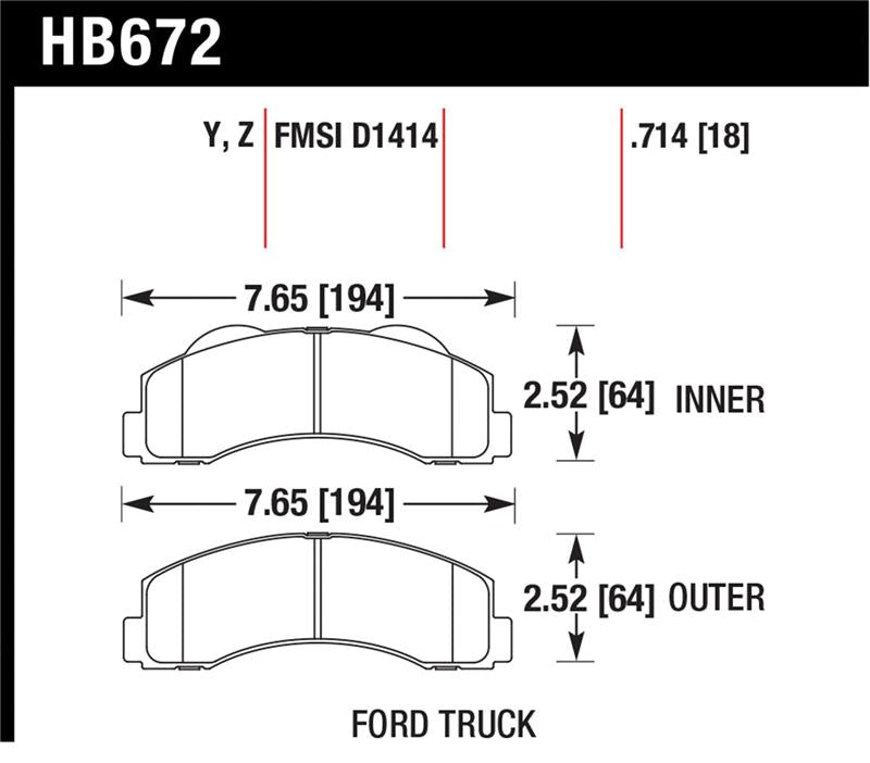 Load image into Gallery viewer, Hawk Performance HB672Z.714 HAWK Ceramic Brake Pad Sets
