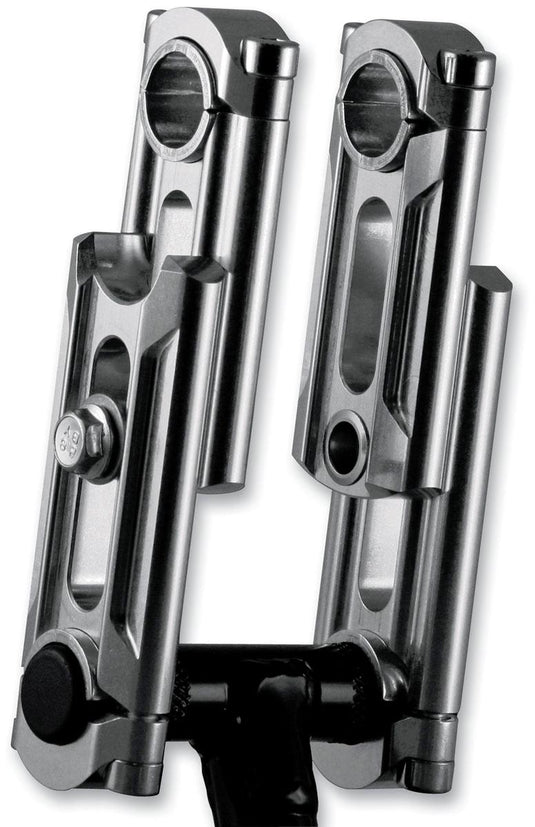 Rox Speed Fx 1R-HA46SE Elite Height-Adjustable Snowmobile Handlebar Riser - Clear Anodized - 4-6in.