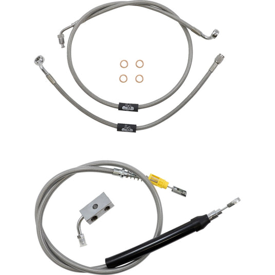 La Choppers LA-8155KT-19 Cable/Brake Line Kit - 18-20in. Ape Hangers - Stainless Steel