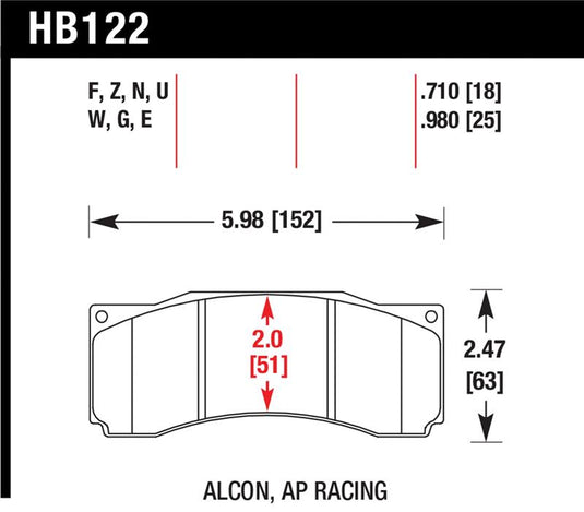 Hawk Performance HB122Z.710 HAWK Ceramic Brake Pad Sets