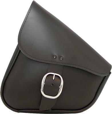 Willie & Max 59823-00 Leather Swingarm Bag - Black with Chrome Buckle