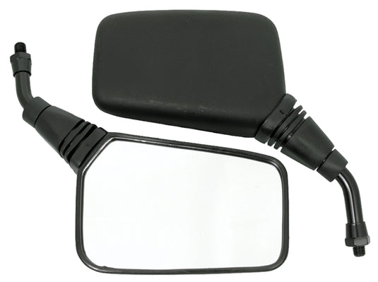 Emgo 20-25100 Universal Rectangular Mirror - Roadhawk -  5in. Stem -  Black - 10mm Thread - Both