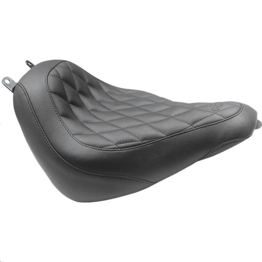 Mustang 83008 Wide Tripper Solo Seat - Diamond Stitch - Black