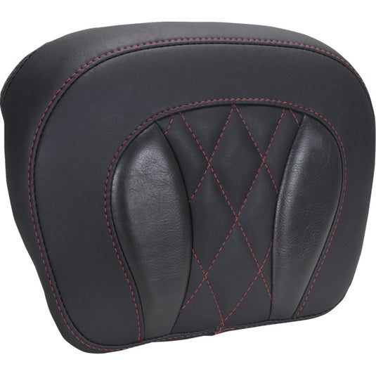 Mustang 88440DC Touring Deluxe Chopped Tour-Pak Pad - Black/Dark Cherry Diamond Stitching
