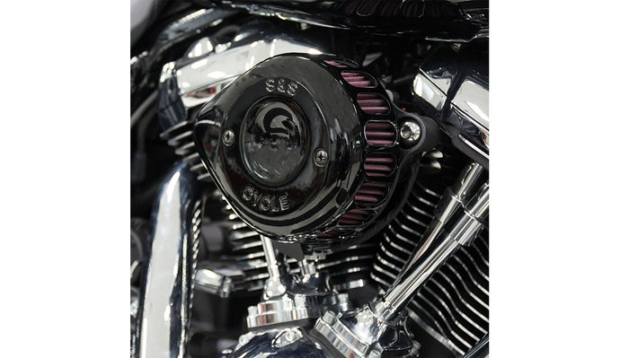 S&S Cycle 170-0436C Mini Teardrop Stealth Air Cleaner Kit - Gloss Black