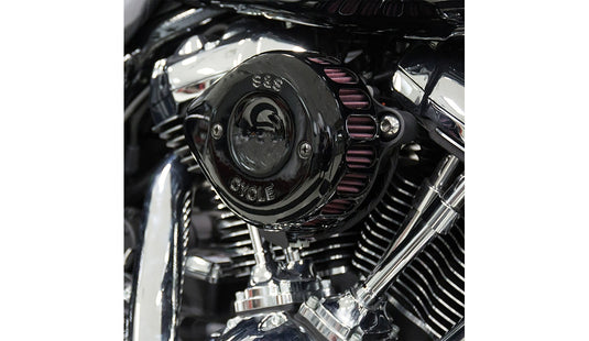 S&S Cycle 170-0436C Mini Teardrop Stealth Air Cleaner Kit - Gloss Black
