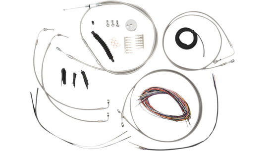 La Choppers LA-8157KT2-08 Complete Handlebar Cable/Brake & Clutch Line/Wire Kit - Stainless Braided