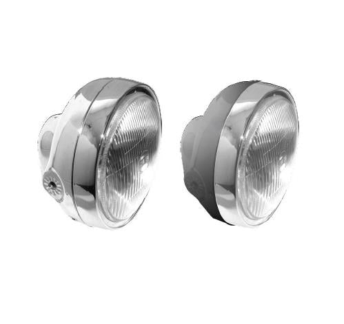 Emgo 66-64312D Honda Style 6 1/4in. Headlight Assembly - Chrome