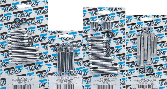 Drag Specialties DS-190872 Individual Chrome Socket-Head Bolt Set - Button Head - Knurled
