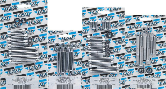 Drag Specialties DS-190872 Individual Chrome Socket-Head Bolt Set - Button Head - Knurled