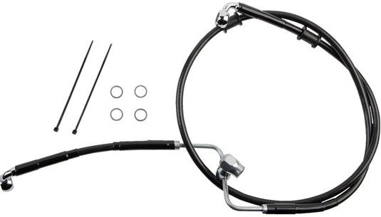 Drag Specialties 1741-6351 Black Vinyl Coated Standard Length ABS Stainless Steel Rear Brake Line Kit
