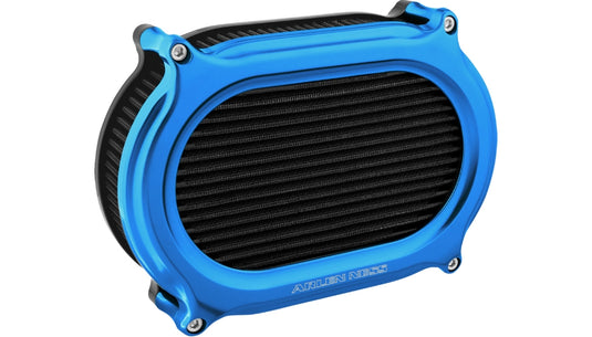 Arlen Ness 600-211 Stage II Oval Air Cleaners - Blue Anodized