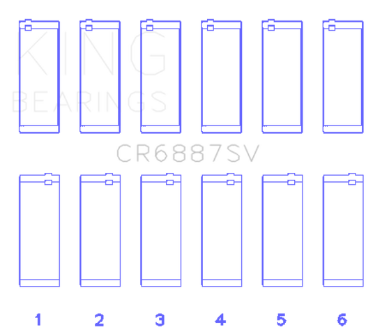 King Engine Bearings CR6887SV KING Performance Rod Bearings