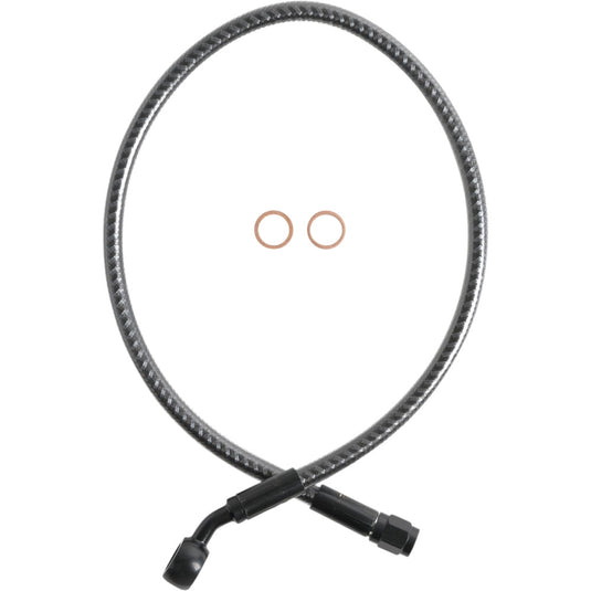 Magnum 77121 Karbonfibr Designer Series ABS Front Upper Brake Line - 10mm,35deg. Banjo - 21in