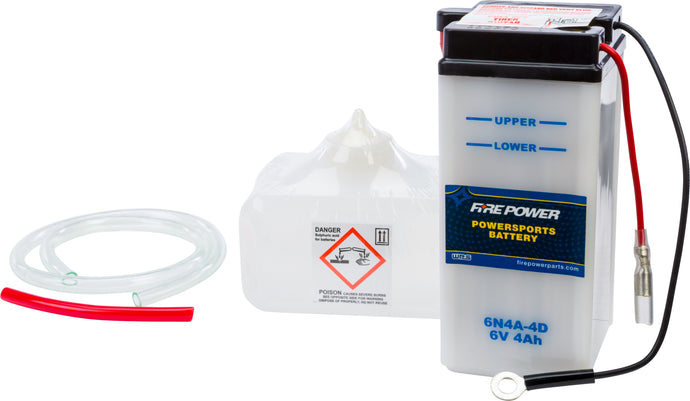 Fire Power 6N4A-4D Conventional 6V Standard Battery with Acid Pack