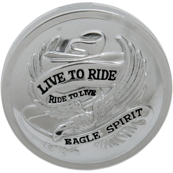 Drag Specialties DS-390137 Live To Ride Non-Vented Gas Cap - Chrome