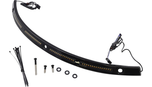 Custom Dynamics 2040-2820 Windshield Trim with LED Turn Signals - Gloss Black - Standard Turn Signal