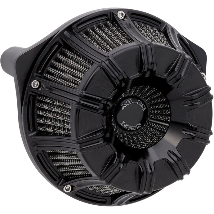 Arlen Ness 600-008 Inverted Series Air Cleaner Kit - 10-Gauge - Black Anodized