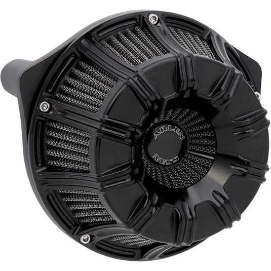 Arlen Ness 600-008 Inverted Series Air Cleaner Kit - 10-Gauge - Black Anodized