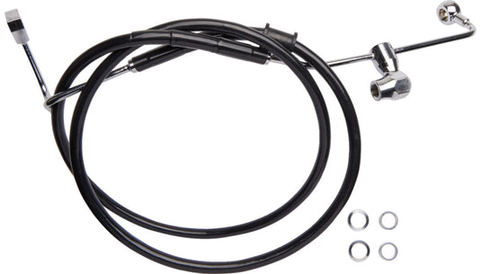 Drag Specialties 1741-6335 Black Vinyl Coated Standard Length ABS Stainless Steel Rear Brake Line Kit