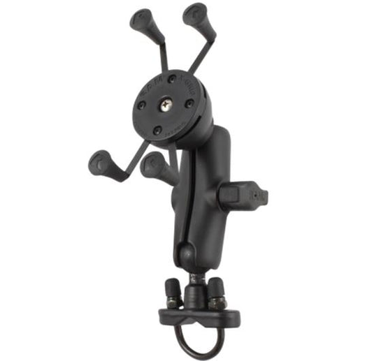 Ram Mounts RAM-B-149Z-UN7 RAM Handlebar Rall Mount with Zinc-Coated U-Bolt Base and Universal X-Grip Phone Holder