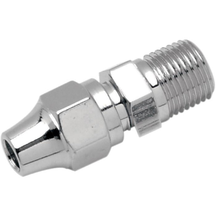 Drag Specialties 1742-0061 Universal Chrome Male NPT Straight Master Cylinder/Caliper Fitting - 1/8in.