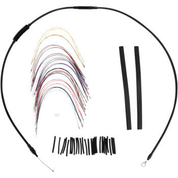 Burly Brand B30-1048 Extended Cable/Brake Line Kit for 13in. Ape Handlebars - Black Vinyl