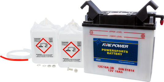 Fire Power 12C16A-3B Conventional 12V Standard Battery with Acid Pack