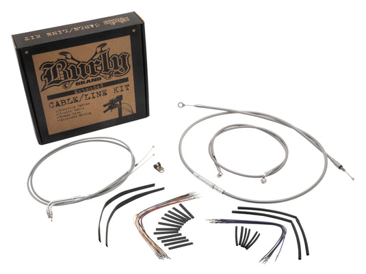 Burly Brand B30-1282 Cable and Brake Line Kit - Stainless Braid