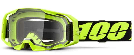100% Armatic Goggles (One Size Fits Most, Neon Yellow / Clear Lens)