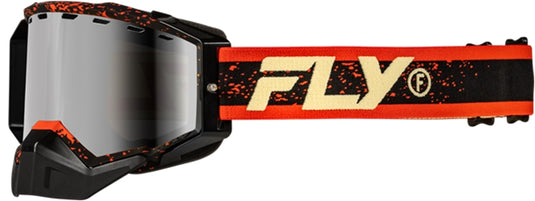 Fly Racing Zone Snow Goggles (One Size Fits Most, Black/Red/Cream / Red Mirror/Amber Lens)