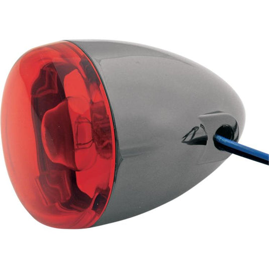 Chris Products 8501R-BN Rear Custom Signal Light Assembly - Black Nickel/Red - Dual filament - Hollow stem mount