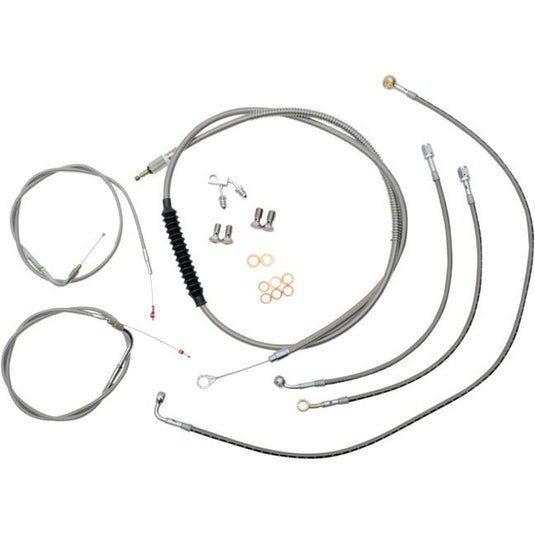 La Choppers LA-8050KT-13 Cable/Brake Line Kit - 12-14in. Ape Hangers - Stainless Steel