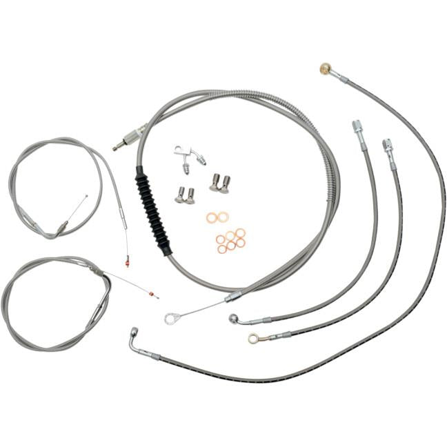 La Choppers LA-8150KT-16 Cable/Brake Line Kit - 15-17in. Ape Hangers - Stainless Steel