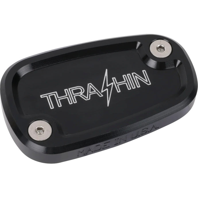 Thrashin Supply Company TSC-3177-4 Rear Brake Master Cylinder Cover - Black Twice Cut