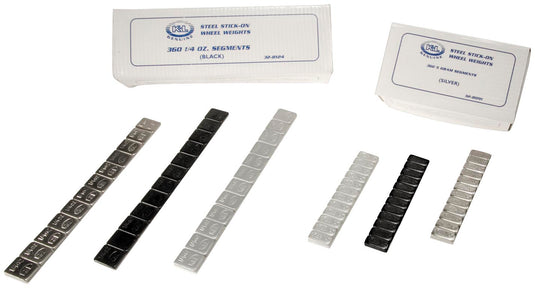 K&L Supply 32-8124 Steel Stick On Wheel Weights - Black - 1/4oz.