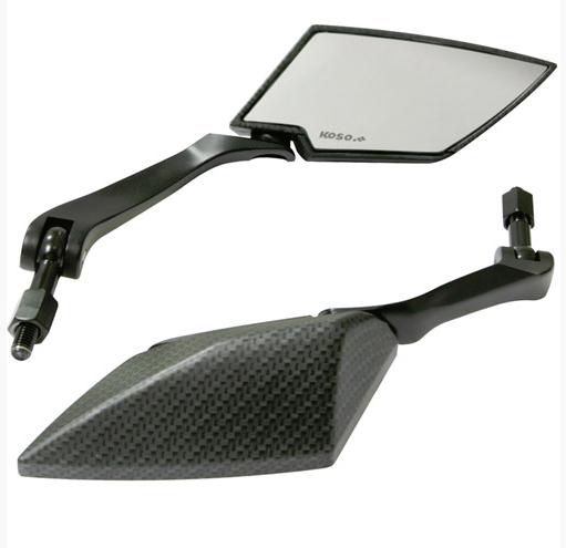 Koso North America OA016CK2 TT-Style Mirrors - Carbon-Style Shell - Clear Lens