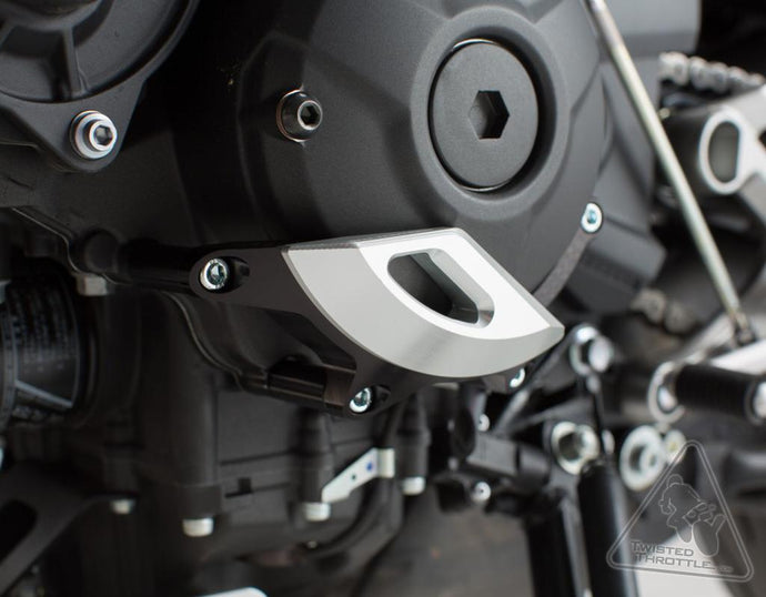 Sw-Motech MSS.06.599.10100 Engine Case Slider for Yamaha FJ-09, FZ-09, & XSR900 Stator Cover - Black/Silver