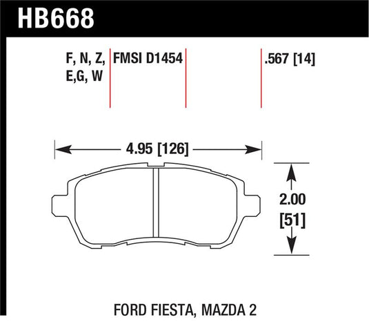 Hawk Performance HB668G.567 HAWK DTC-60 Brake Pad Sets